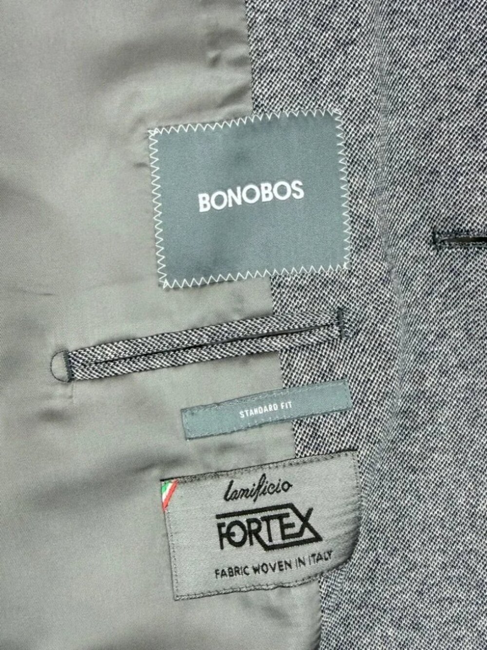 Bonobos Jetsetter Lanificio Fortex Blazer Sport Coat Mens 38R Gray Standard Fit - Picture 9 of 12